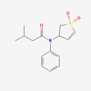 molecular formula C15H19NO3S B11409296 N-(1,1-dioxido-2,3-dihydrothiophen-3-yl)-3-methyl-N-phenylbutanamide 