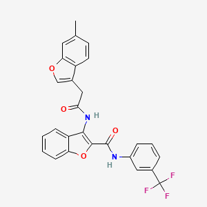 molecular formula C27H19F3N2O4 B11409304 3-{[(6-methyl-1-benzofuran-3-yl)acetyl]amino}-N-[3-(trifluoromethyl)phenyl]-1-benzofuran-2-carboxamide 