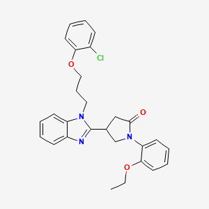 molecular formula C28H28ClN3O3 B11409307 4-{1-[3-(2-chlorophenoxy)propyl]-1H-benzimidazol-2-yl}-1-(2-ethoxyphenyl)pyrrolidin-2-one 