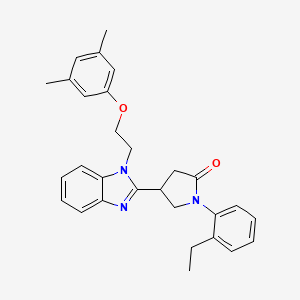 4-{1-[2-(3,5-dimethylphenoxy)ethyl]-1H-benzimidazol-2-yl}-1-(2-ethylphenyl)pyrrolidin-2-one