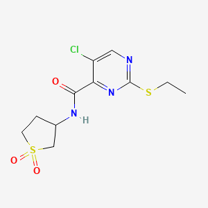 molecular formula C11H14ClN3O3S2 B11409322 5-chloro-N-(1,1-dioxidotetrahydrothiophen-3-yl)-2-(ethylsulfanyl)pyrimidine-4-carboxamide 