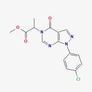 molecular formula C15H13ClN4O3 B11409325 methyl 2-[1-(4-chlorophenyl)-4-oxo-1,4-dihydro-5H-pyrazolo[3,4-d]pyrimidin-5-yl]propanoate 