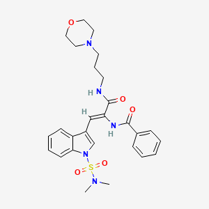 molecular formula C27H33N5O5S B11409335 (2Z)-3-[1-(Dimethylsulfamoyl)-1H-indol-3-YL]-N-[3-(morpholin-4-YL)propyl]-2-(phenylformamido)prop-2-enamide 