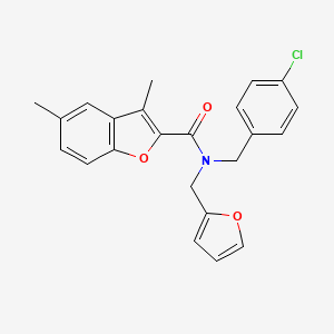 N-(4-chlorobenzyl)-N-(furan-2-ylmethyl)-3,5-dimethyl-1-benzofuran-2-carboxamide