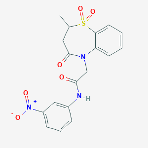 2-(2-methyl-1,1-dioxido-4-oxo-3,4-dihydro-1,5-benzothiazepin-5(2H)-yl)-N-(3-nitrophenyl)acetamide