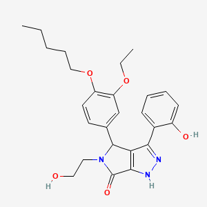 4-[3-ethoxy-4-(pentyloxy)phenyl]-5-(2-hydroxyethyl)-3-(2-hydroxyphenyl)-4,5-dihydropyrrolo[3,4-c]pyrazol-6(1H)-one