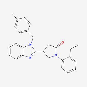 molecular formula C27H27N3O B11409363 1-(2-ethylphenyl)-4-[1-(4-methylbenzyl)-1H-benzimidazol-2-yl]pyrrolidin-2-one 