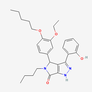 molecular formula C28H35N3O4 B11409409 5-butyl-4-[3-ethoxy-4-(pentyloxy)phenyl]-3-(2-hydroxyphenyl)-4,5-dihydropyrrolo[3,4-c]pyrazol-6(1H)-one 