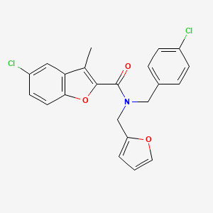 5-chloro-N-(4-chlorobenzyl)-N-(furan-2-ylmethyl)-3-methyl-1-benzofuran-2-carboxamide