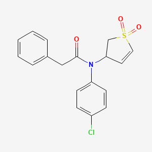 molecular formula C18H16ClNO3S B11409425 N-(4-chlorophenyl)-N-(1,1-dioxido-2,3-dihydrothiophen-3-yl)-2-phenylacetamide 