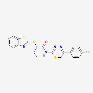 2-(1,3-benzothiazol-2-ylsulfanyl)-N-[5-(4-bromophenyl)-6H-1,3,4-thiadiazin-2-yl]butanamide