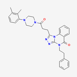 molecular formula C32H34N6O2 B11409441 1-{3-[4-(2,3-dimethylphenyl)piperazin-1-yl]-3-oxopropyl}-4-(2-phenylethyl)-4H,5H-[1,2,4]triazolo[4,3-a]quinazolin-5-one 