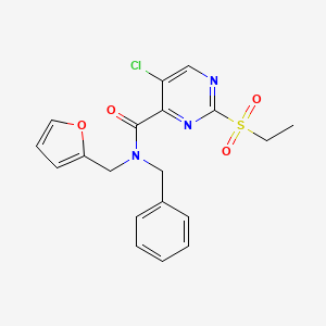 molecular formula C19H18ClN3O4S B11409454 N-benzyl-5-chloro-2-(ethylsulfonyl)-N-(furan-2-ylmethyl)pyrimidine-4-carboxamide 