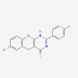 molecular formula C18H13BrN2OS B11409466 7-bromo-2-(p-tolyl)-3H-chromeno[2,3-d]pyrimidine-4(5H)-thione 