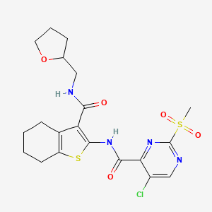 5-chloro-2-(methylsulfonyl)-N-{3-[(tetrahydrofuran-2-ylmethyl)carbamoyl]-4,5,6,7-tetrahydro-1-benzothiophen-2-yl}pyrimidine-4-carboxamide