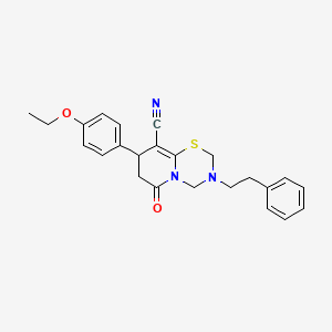 8-(4-ethoxyphenyl)-6-oxo-3-(2-phenylethyl)-3,4,7,8-tetrahydro-2H,6H-pyrido[2,1-b][1,3,5]thiadiazine-9-carbonitrile