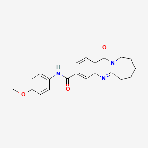 molecular formula C21H21N3O3 B11409482 N-(4-methoxyphenyl)-12-oxo-6,7,8,9,10,12-hexahydroazepino[2,1-b]quinazoline-3-carboxamide 