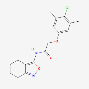 molecular formula C17H19ClN2O3 B11409492 2-(4-chloro-3,5-dimethylphenoxy)-N-(4,5,6,7-tetrahydro-2,1-benzoxazol-3-yl)acetamide 