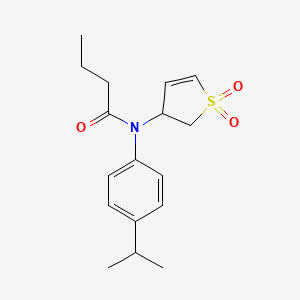 molecular formula C17H23NO3S B11409500 N-(1,1-dioxido-2,3-dihydrothiophen-3-yl)-N-(4-isopropylphenyl)butyramide 