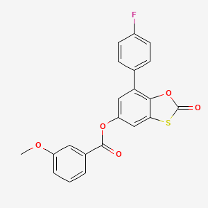 molecular formula C21H13FO5S B11409506 7-(4-Fluorophenyl)-2-oxo-1,3-benzoxathiol-5-yl 3-methoxybenzoate 