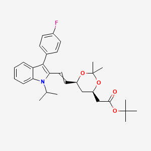 molecular formula C₃₁H₃₈FNO₄ B1140951 (3R,5S)-Fluvastatin-3,5-acetonide tert-Butyl Ester CAS No. 500731-91-9
