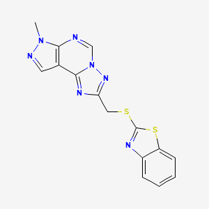 2-[(1,3-benzothiazol-2-ylsulfanyl)methyl]-7-methyl-7H-pyrazolo[4,3-e][1,2,4]triazolo[1,5-c]pyrimidine