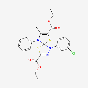 Diethyl 1-(3-chlorophenyl)-8-methyl-9-phenyl-4,6-dithia-1,2,9-triazaspiro[4.4]nona-2,7-diene-3,7-dicarboxylate