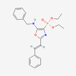 molecular formula C22H25N2O4P B11409563 (5-Benzylamino-2-styryl-oxazol-4-yl)-phosphonic acid diethyl ester 