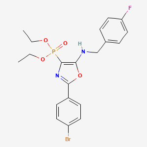 molecular formula C20H21BrFN2O4P B11409573 Diethyl [2-(4-bromophenyl)-5-{[(4-fluorophenyl)methyl]amino}-1,3-oxazol-4-YL]phosphonate 