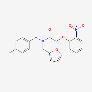 molecular formula C21H20N2O5 B11409635 N-(furan-2-ylmethyl)-N-(4-methylbenzyl)-2-(2-nitrophenoxy)acetamide 