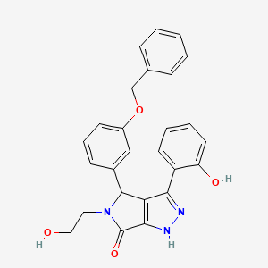 molecular formula C26H23N3O4 B11409640 4-[3-(benzyloxy)phenyl]-5-(2-hydroxyethyl)-3-(2-hydroxyphenyl)-4,5-dihydropyrrolo[3,4-c]pyrazol-6(1H)-one 