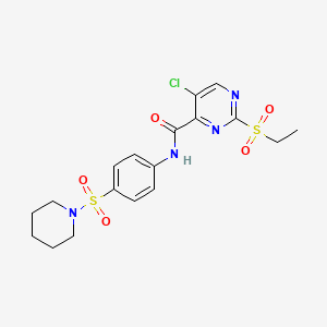 5-chloro-2-(ethylsulfonyl)-N-[4-(piperidin-1-ylsulfonyl)phenyl]pyrimidine-4-carboxamide