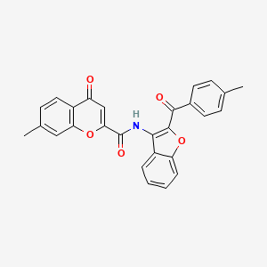 7-methyl-N-[2-(4-methylbenzoyl)-1-benzofuran-3-yl]-4-oxo-4H-chromene-2-carboxamide