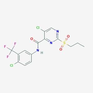 5-chloro-N-[4-chloro-3-(trifluoromethyl)phenyl]-2-(propylsulfonyl)pyrimidine-4-carboxamide