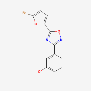 molecular formula C13H9BrN2O3 B11409727 5-(5-Bromofuran-2-yl)-3-(3-methoxyphenyl)-1,2,4-oxadiazole 