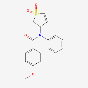 molecular formula C18H17NO4S B11409758 N-(1,1-dioxido-2,3-dihydrothien-3-yl)-4-methoxy-N-phenylbenzamide 