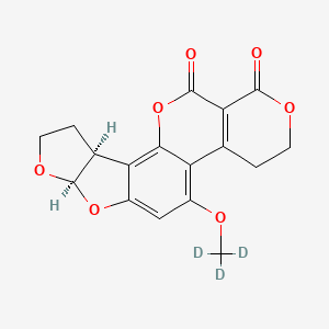 molecular formula C₁₇H₁₁D₃O₇ B1140976 (7aR,10aS)-5-(甲氧基-d3)-3,4,7a,9,10,10a-六氢-1H,12H-呋喃[3',2':4,5]呋喃[2,3-h]吡喃[3,4-c]色烯-1,12-二酮 CAS No. 1217758-21-8