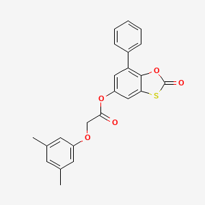 molecular formula C23H18O5S B11409802 2-Oxo-7-phenyl-1,3-benzoxathiol-5-yl (3,5-dimethylphenoxy)acetate 