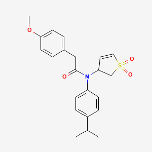 molecular formula C22H25NO4S B11409824 N-(1,1-Dioxido-2,3-dihydro-3-thiophenyl)-N-(4-isopropylphenyl)-2-(4-methoxyphenyl)acetamide 