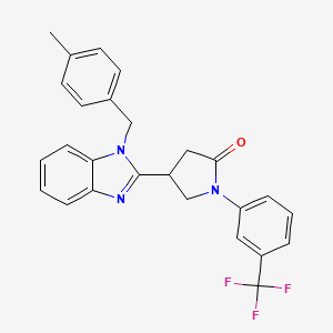 molecular formula C26H22F3N3O B11409826 4-[1-(4-methylbenzyl)-1H-benzimidazol-2-yl]-1-[3-(trifluoromethyl)phenyl]pyrrolidin-2-one 