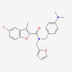 molecular formula C24H23FN2O3 B11409838 N-[4-(dimethylamino)benzyl]-5-fluoro-N-(furan-2-ylmethyl)-3-methyl-1-benzofuran-2-carboxamide 