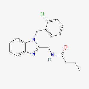 molecular formula C19H20ClN3O B11409845 N-{[1-(2-chlorobenzyl)-1H-benzimidazol-2-yl]methyl}butanamide 