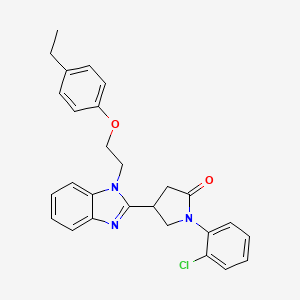 molecular formula C27H26ClN3O2 B11409860 1-(2-chlorophenyl)-4-{1-[2-(4-ethylphenoxy)ethyl]-1H-benzimidazol-2-yl}pyrrolidin-2-one 