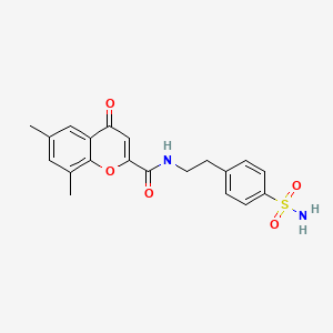 molecular formula C20H20N2O5S B11409863 6,8-dimethyl-4-oxo-N-[2-(4-sulfamoylphenyl)ethyl]-4H-chromene-2-carboxamide 