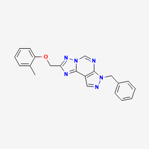 molecular formula C21H18N6O B11409879 7-benzyl-2-[(2-methylphenoxy)methyl]-7H-pyrazolo[4,3-e][1,2,4]triazolo[1,5-c]pyrimidine 