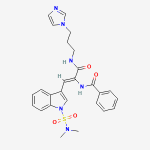 molecular formula C26H28N6O4S B11409893 (2Z)-3-[1-(Dimethylsulfamoyl)-1H-indol-3-YL]-N-[3-(1H-imidazol-1-YL)propyl]-2-(phenylformamido)prop-2-enamide 