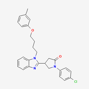 1-(4-chlorophenyl)-4-{1-[4-(3-methylphenoxy)butyl]-1H-benzimidazol-2-yl}pyrrolidin-2-one