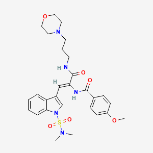 molecular formula C28H35N5O6S B11409907 (2Z)-3-[1-(Dimethylsulfamoyl)-1H-indol-3-YL]-2-[(4-methoxyphenyl)formamido]-N-[3-(morpholin-4-YL)propyl]prop-2-enamide 