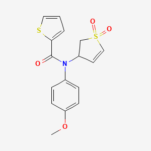 molecular formula C16H15NO4S2 B11409912 N-(1,1-Dioxido-2,3-dihydro-3-thiophenyl)-N-(4-methoxyphenyl)-2-thiophenecarboxamide 