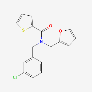 molecular formula C17H14ClNO2S B11409916 N-(3-chlorobenzyl)-N-(furan-2-ylmethyl)thiophene-2-carboxamide 